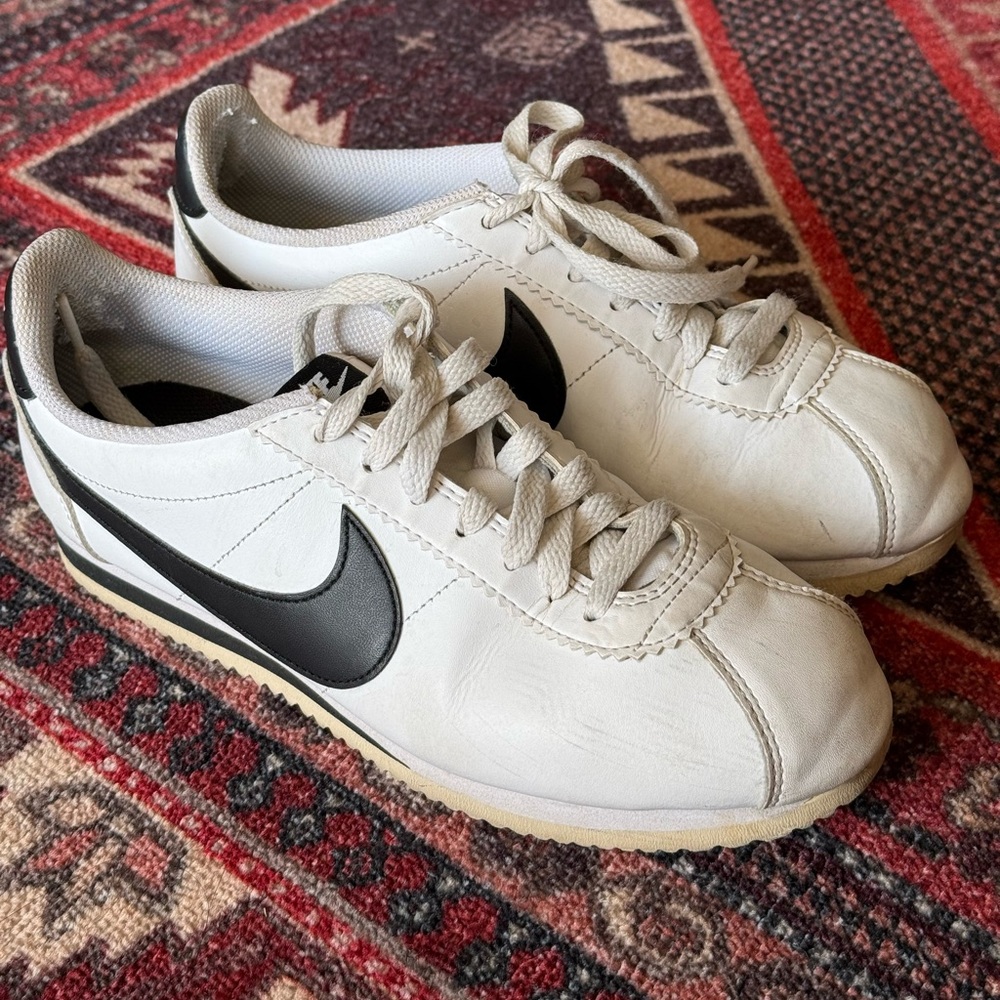 Nike | Shoes | Nike Cortez | (Women’s size 7.5) White and Black Classic Sneakers